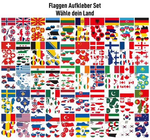 Flaggen aufkleber set - aufkleber,